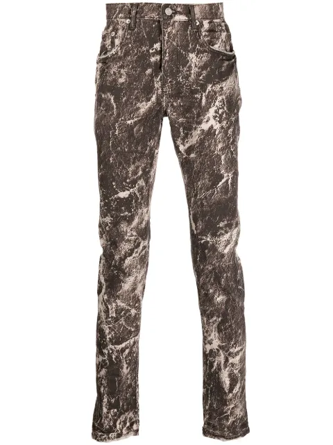 Purple Brand marble-print skinny jeans
