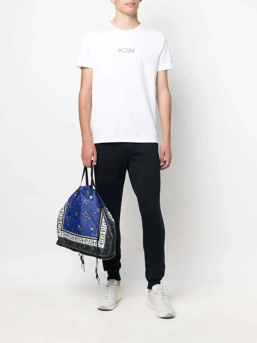 Shop Tommy Hilfiger Drawstring-waist Slim Joggers In Blue