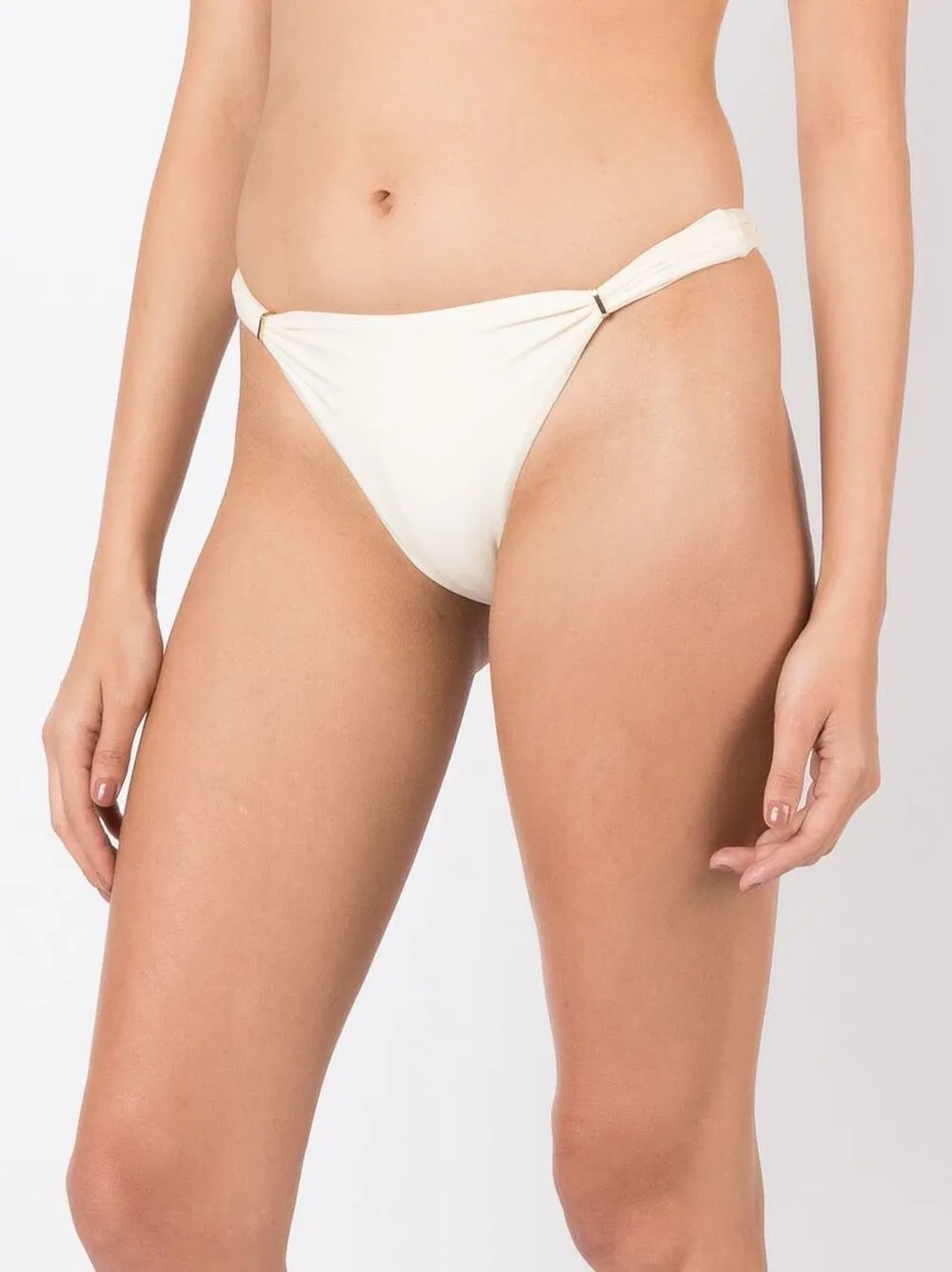 Lenny Niemeyer Gold-hardware Bikini Bottoms In Neutral