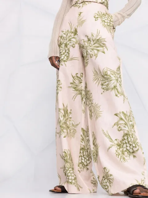 Shop ZIMMERMANN pineapple-print wide 