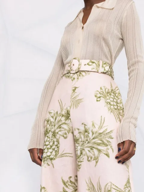 Shop ZIMMERMANN pineapple-print wide 