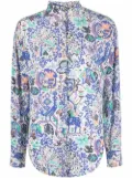 ISABEL MARANT graphic-print long-sleeve blouse - Blue