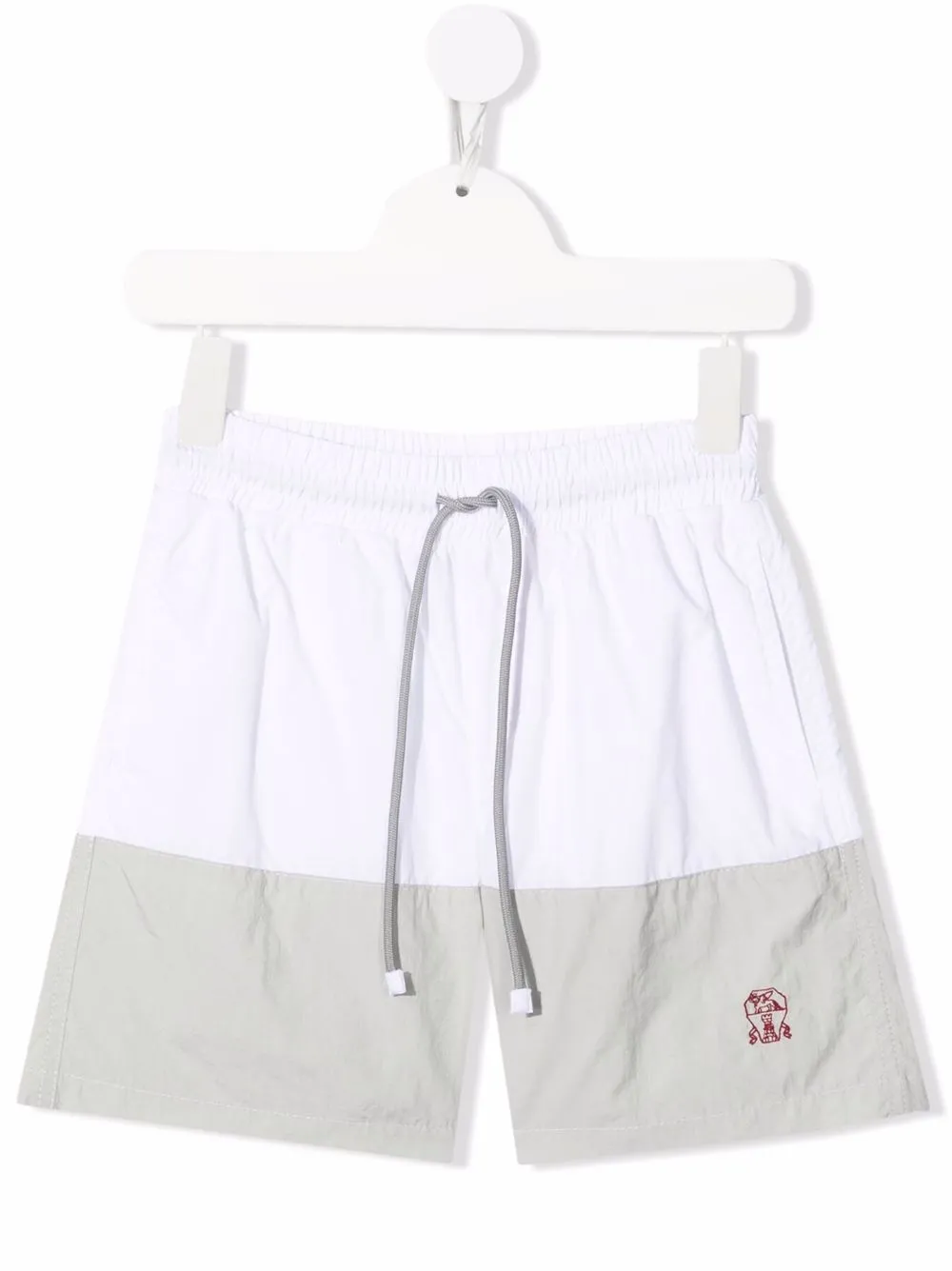 

Brunello Cucinelli Kids shorts de playa con cordón - Blanco