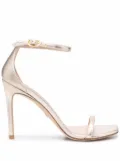 Stuart Weitzman square-toe metallic-effect sandals - Gold