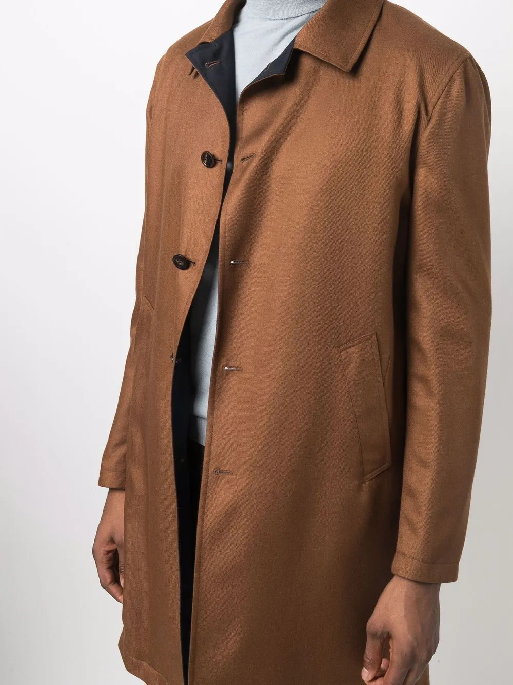 Lardini Single-breasted Tailored Coat In Brown