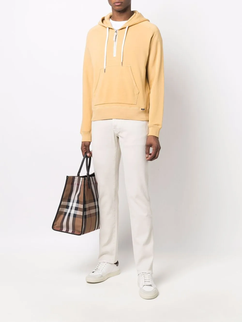 TOM FORD Hoodie met halve rits - Geel