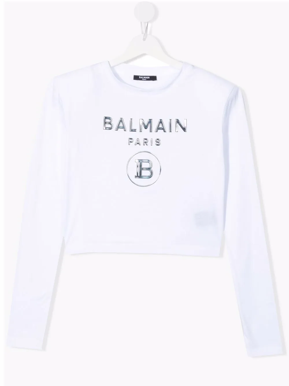 фото Balmain kids укороченный топ с тисненым логотипом