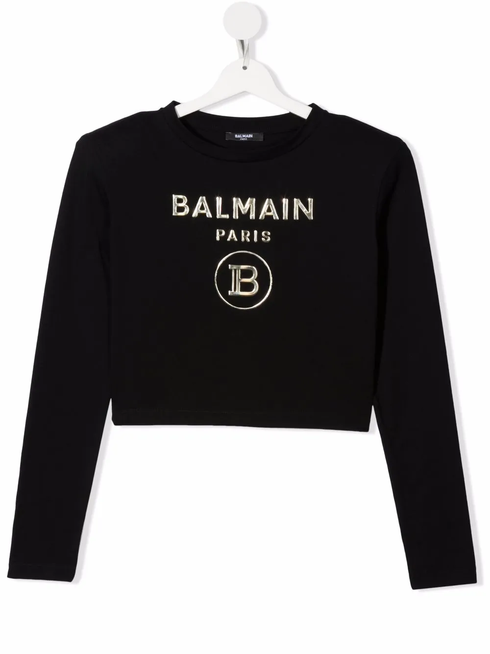 фото Balmain kids укороченный топ с тисненым логотипом