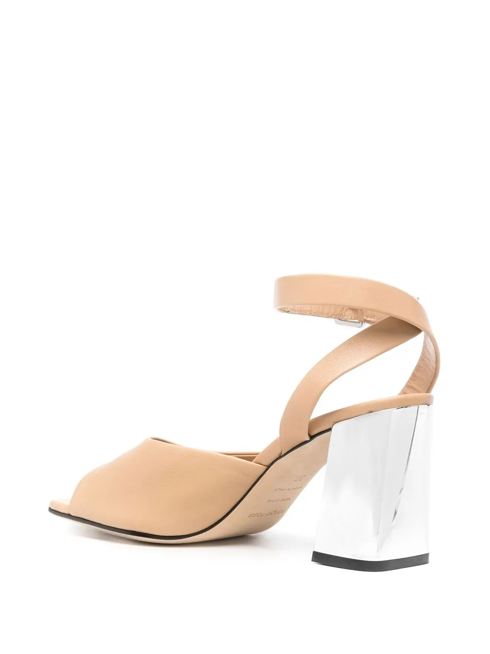 Sergio Rossi Metallic-heel Detail Sandals In Nude