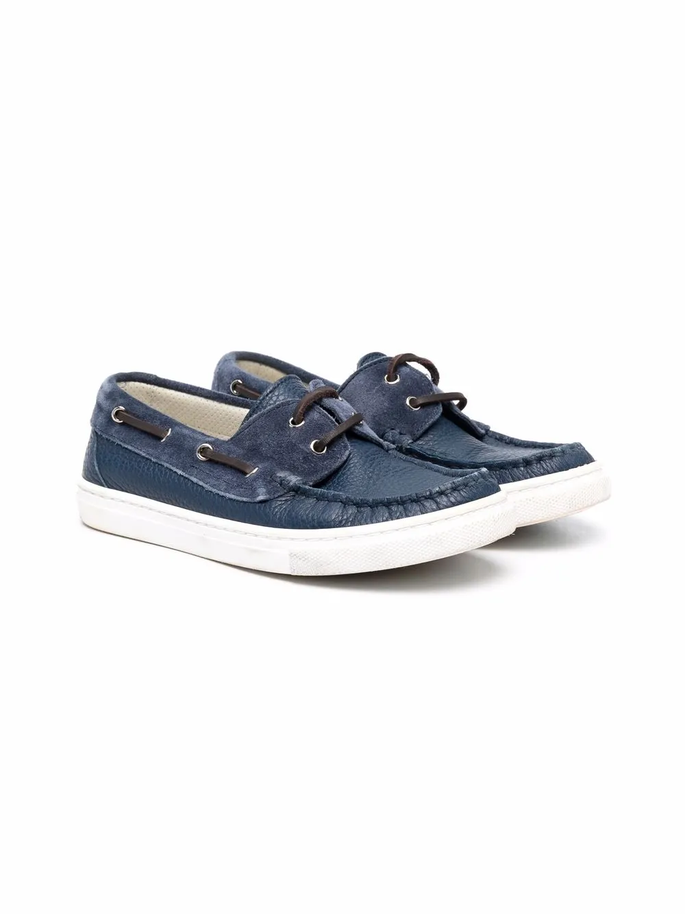 

Brunello Cucinelli Kids mocasines con paneles en contraste - Azul