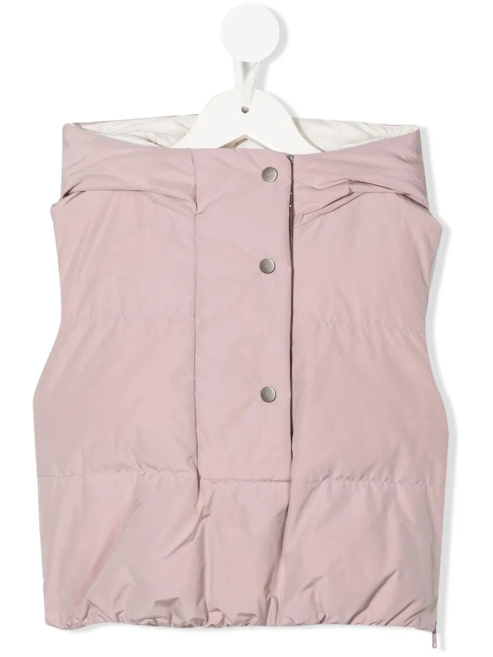 

Brunello Cucinelli Kids chaleco capitonada con capucha - Rosado