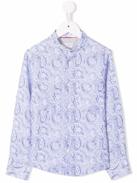 Brunello Cucinelli Kids paisley-print button-up shirt