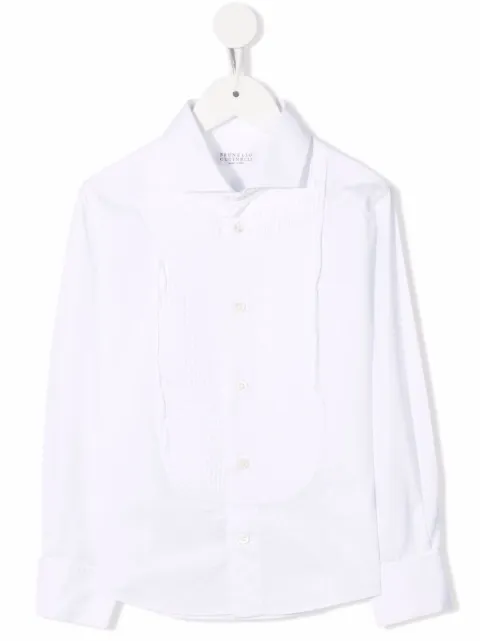 Brunello Cucinelli Kids ribbed button-up shirt
