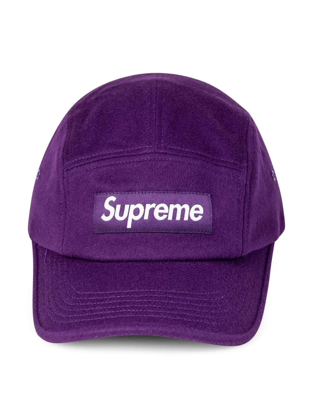 Shop Supreme Wool Camp Cap In Purple