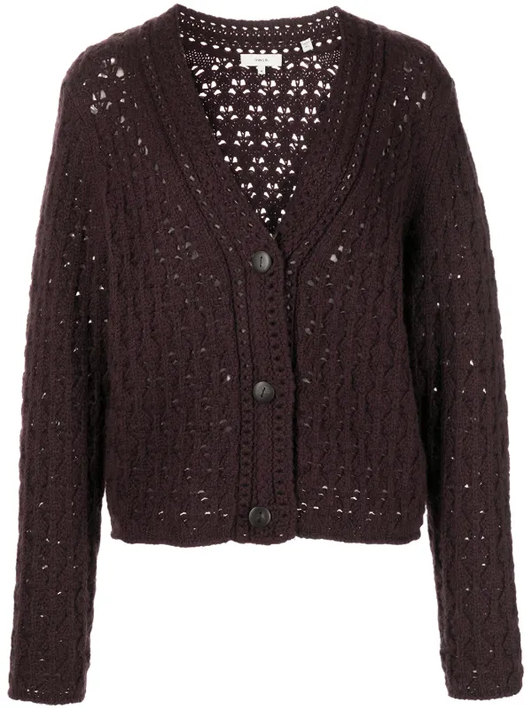 Shop Vince crochet knit cardigan with 