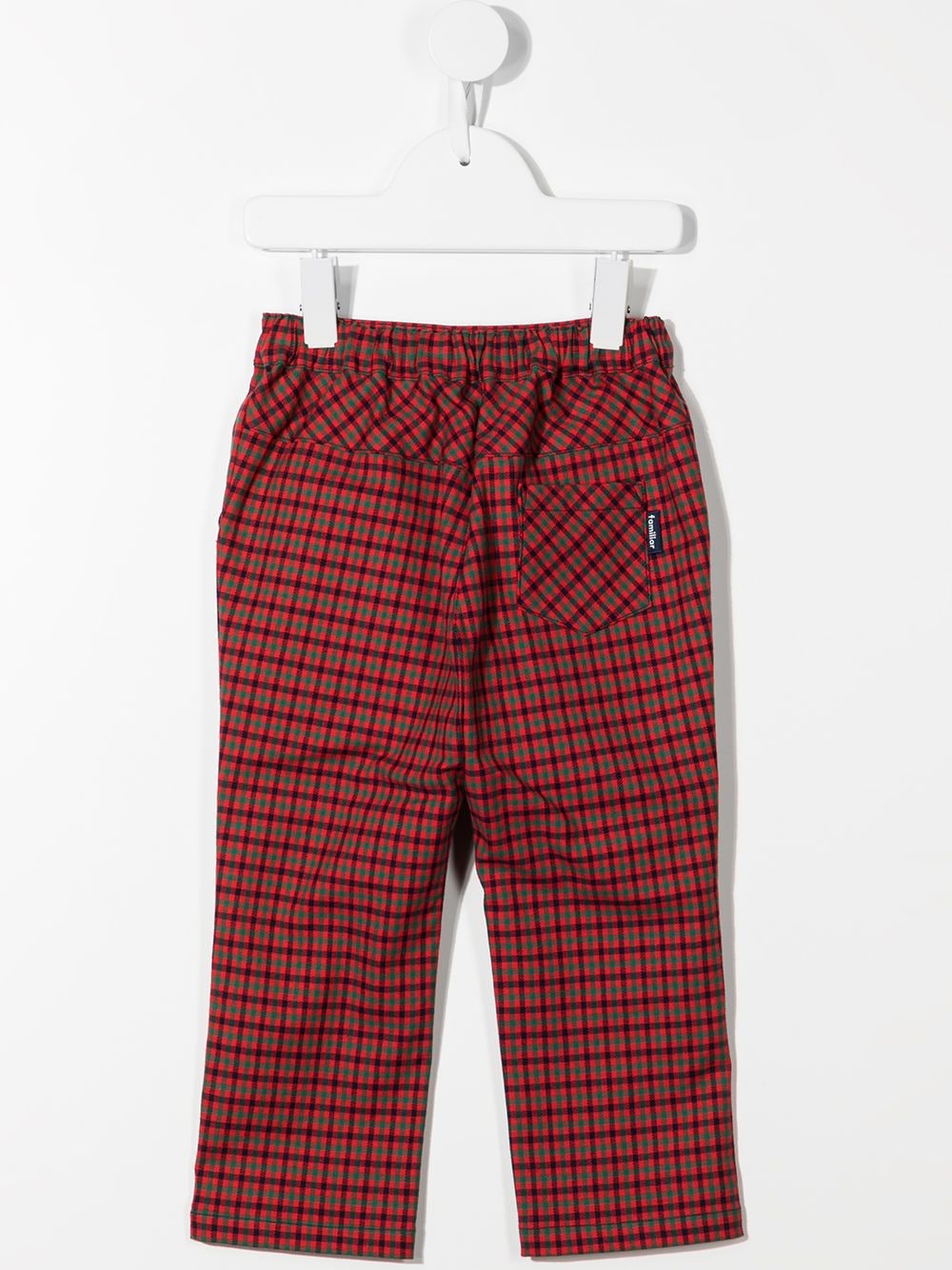 Shop Familiar Plaid-check Print Trousers In Red