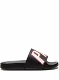 Palace logo-patch rubber slides - Black