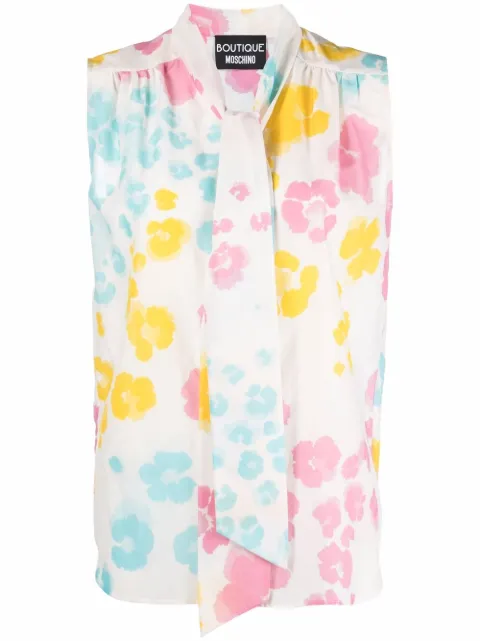 Boutique Moschino floral-print sleeveless blouse