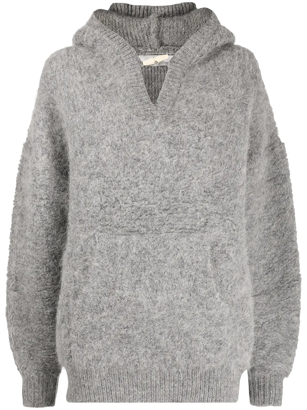 

b+ab textured-knit hooded pullover jumper - Grey