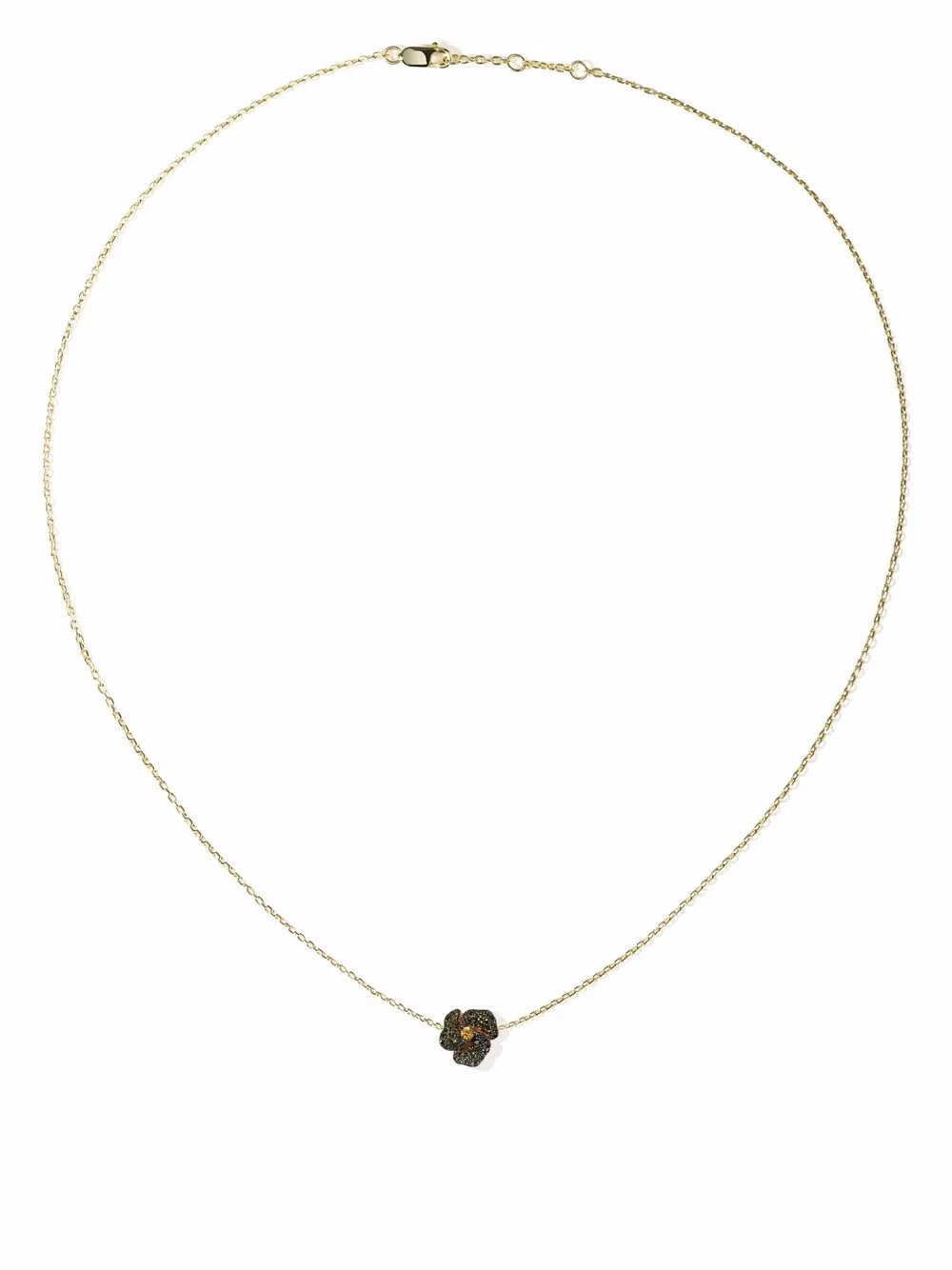 

AS29 18kt yellow gold Bloom mini flower diamond necklace