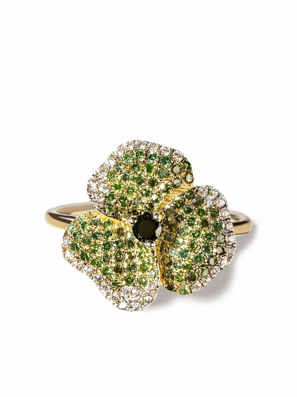 

AS29 18kt yellow gold Bloom small flower diamond ring