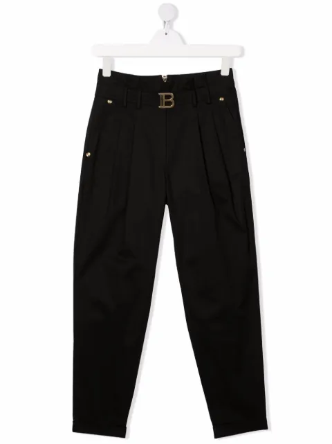 Balmain Kids بنطال قطن ببروش شعار الماركة