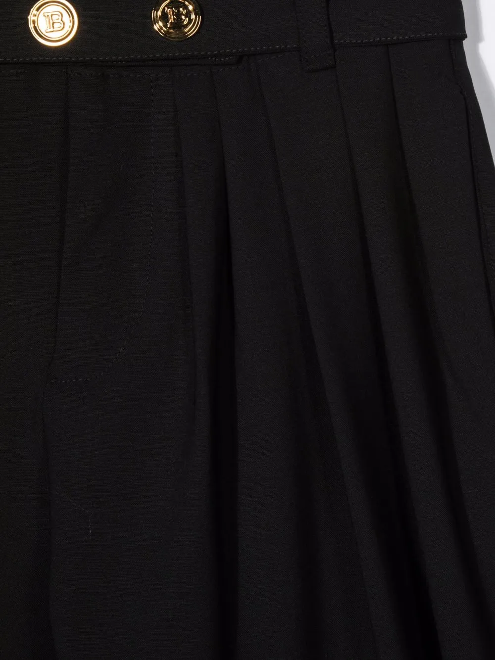 BALMAIN PLEAT-DETAIL BELTED TROUSERS 