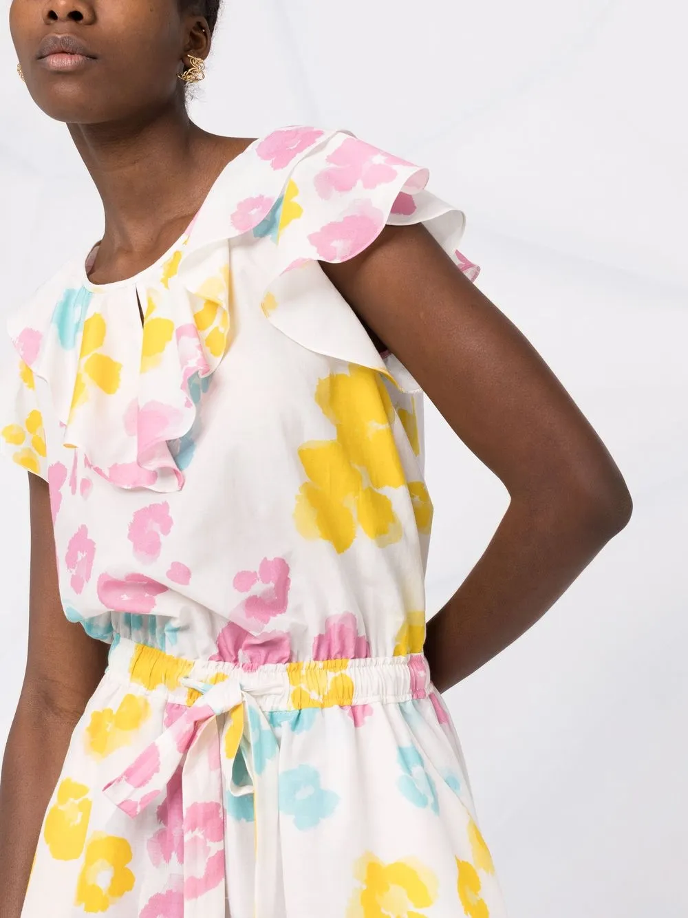 Boutique Moschino Playsuit met bloemenprint Wit