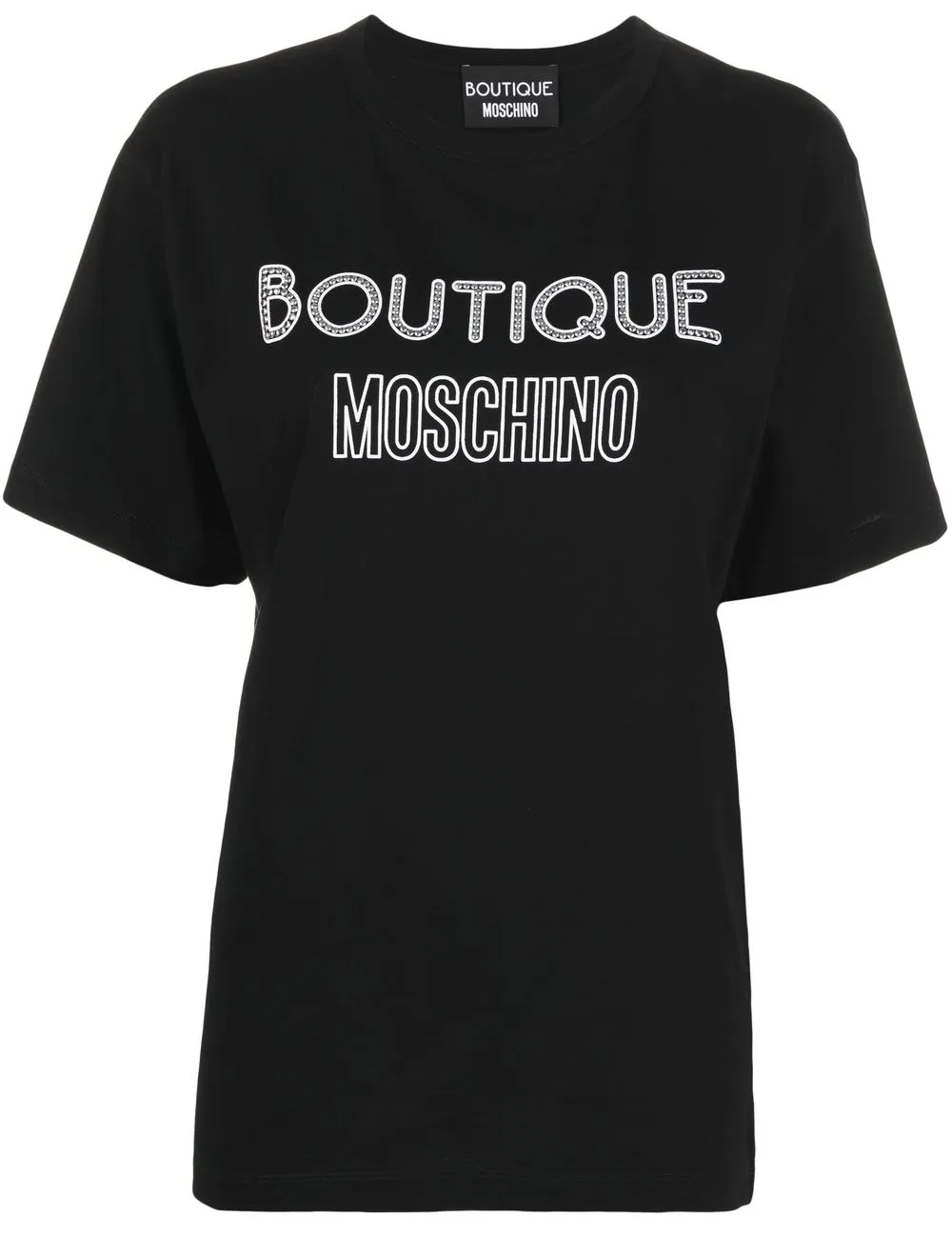 

Boutique Moschino playera con logo y apliques - Negro