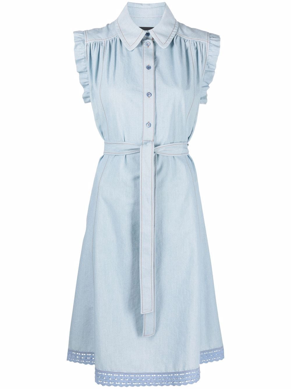 Boutique Moschino button-up Belted Denim Dress - Farfetch