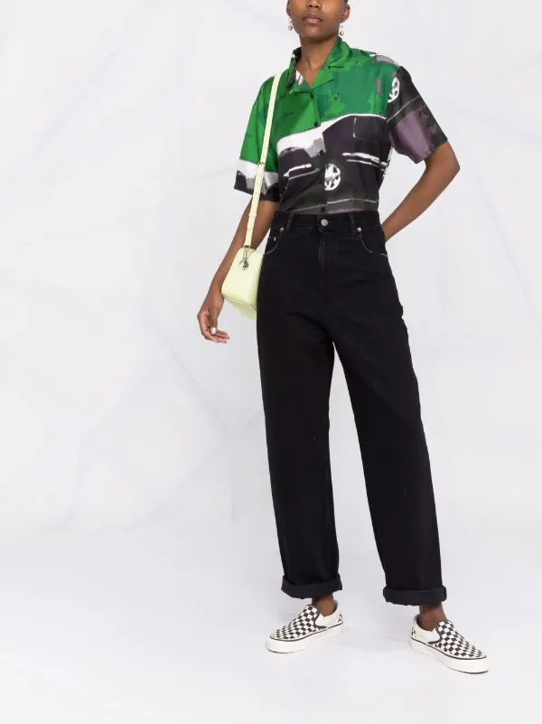 Golden Goose logo-patch straight-leg Trousers | Black | FARFETCH