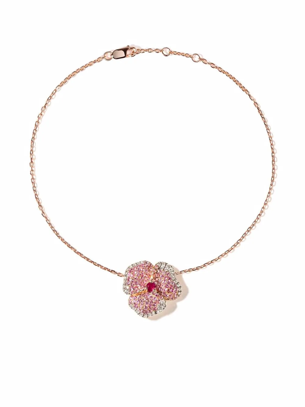 

AS29 18kt rose gold Bloom sapphire and diamond bracelet - Pink