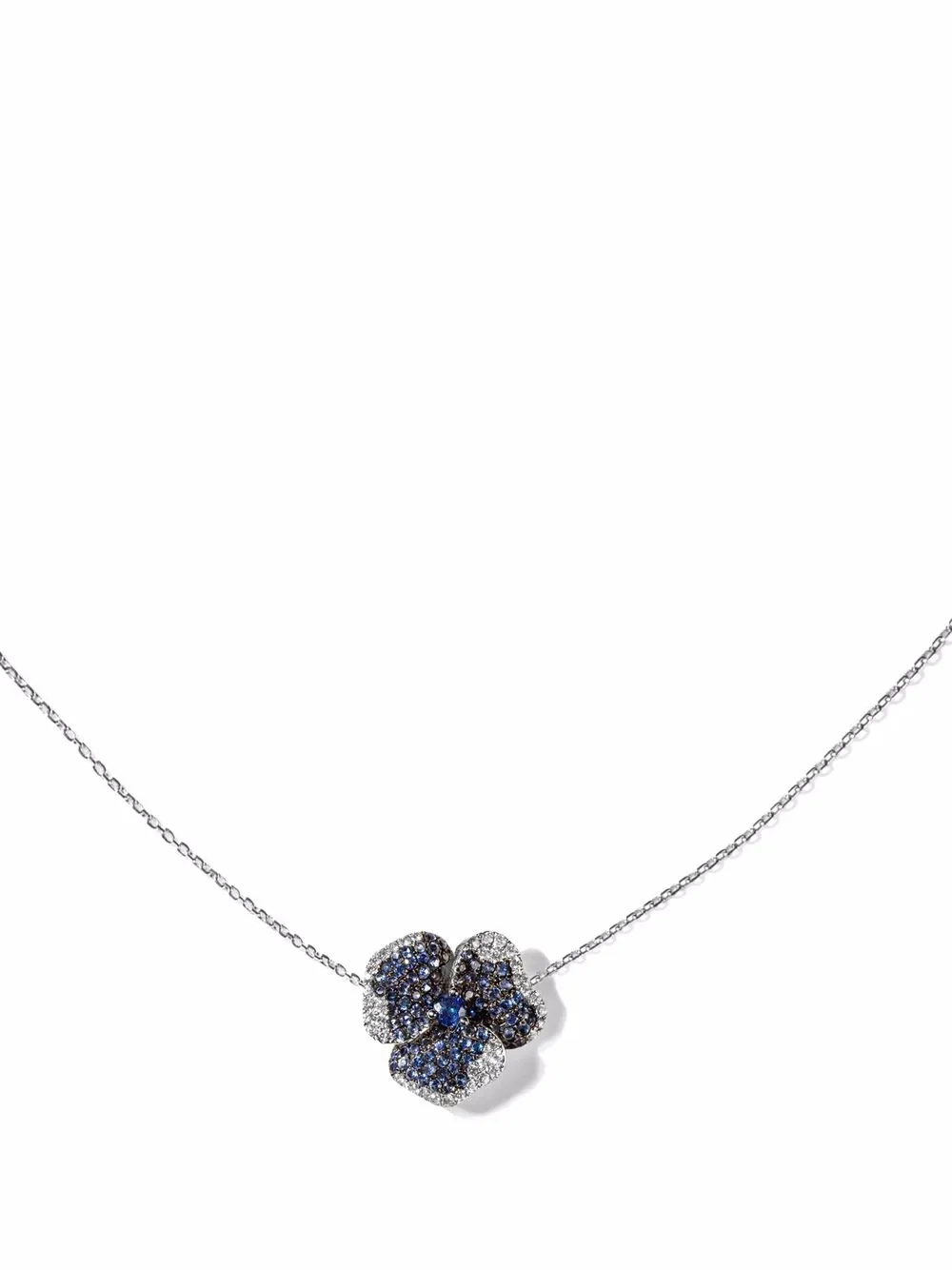 

AS29 collar Bloom en oro negro de 18kt con diamantes y zafiros