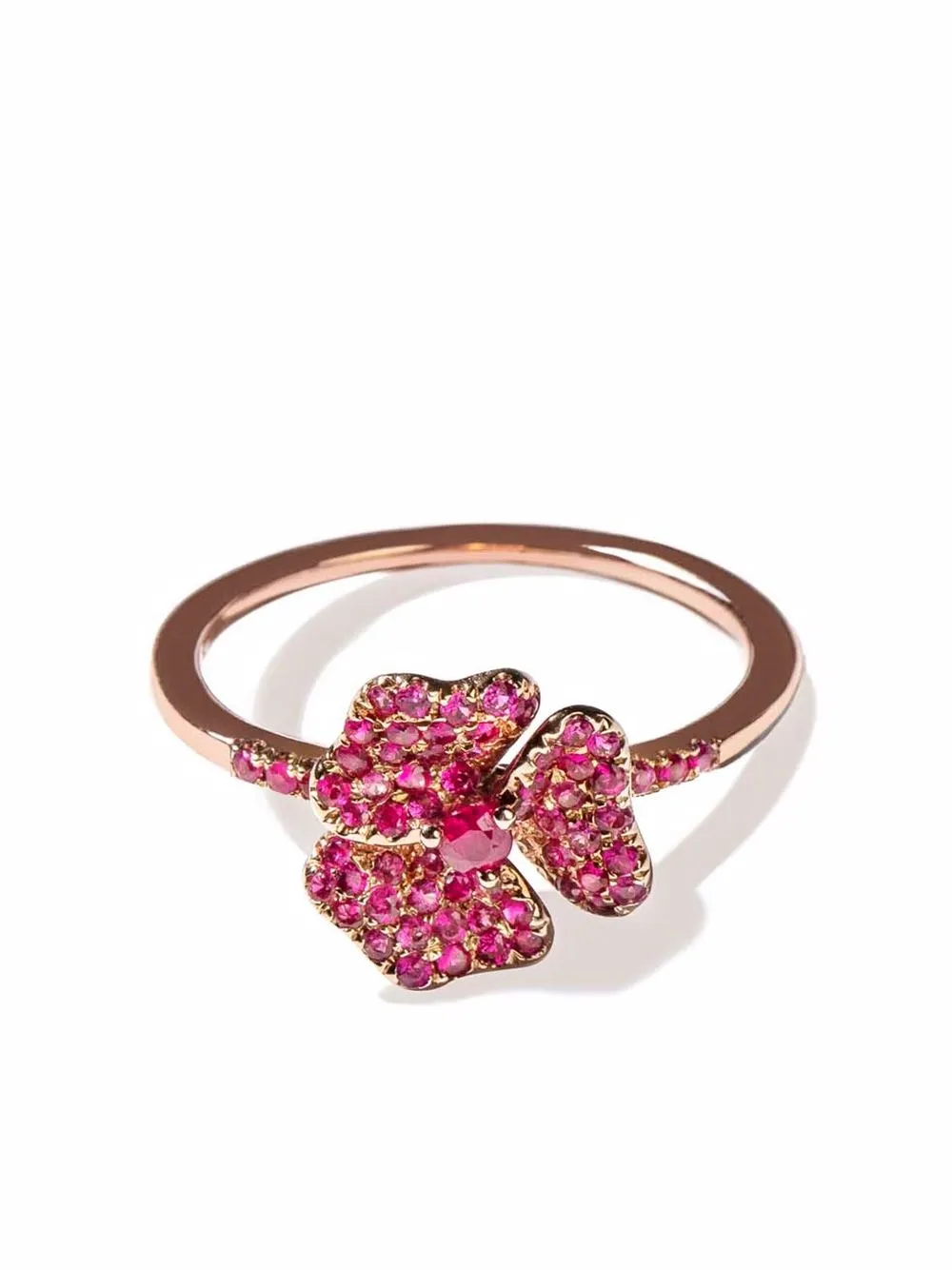 

AS29 18kt rose gold Bloom sapphire ring - Pink