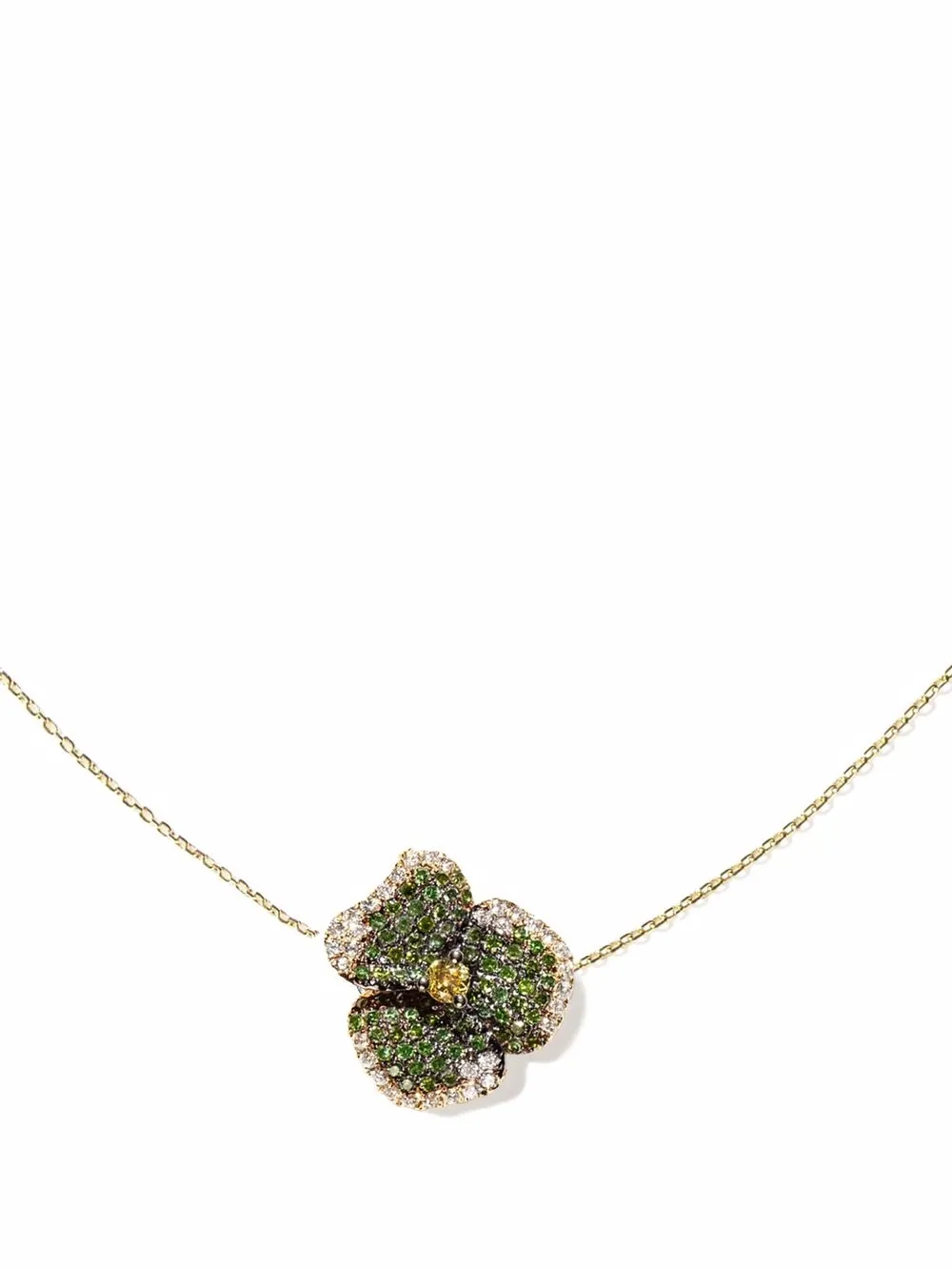 

AS29 18kt yellow gold Bloom small flower diamond necklace