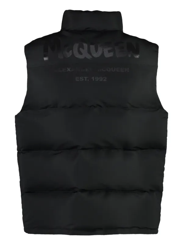 yyy　Alexander McQueen ブラックダウンベスト Alexander McQueen graffiti-print Padded Gilet | Black | FARFETCH EE