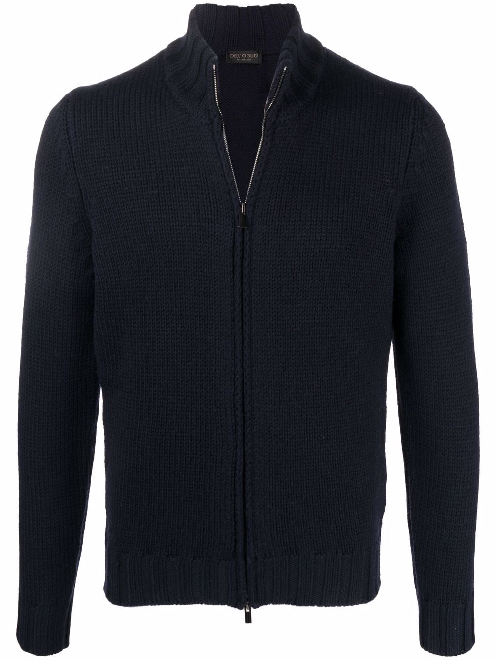 zip-up knitted jumper