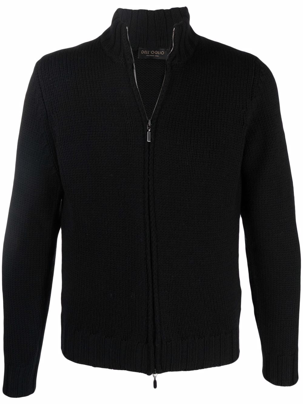 knitted zip-up jumper