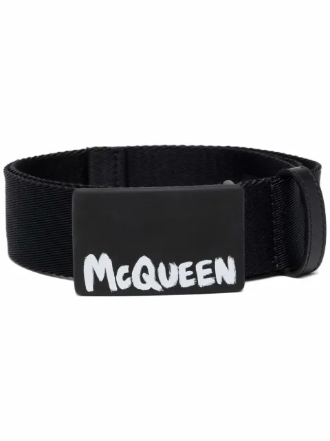 Alexander McQueen graffiti-print buckle belt
