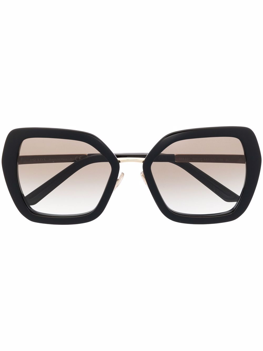 Prada Oversize Angular Sunglasses In Black | ModeSens