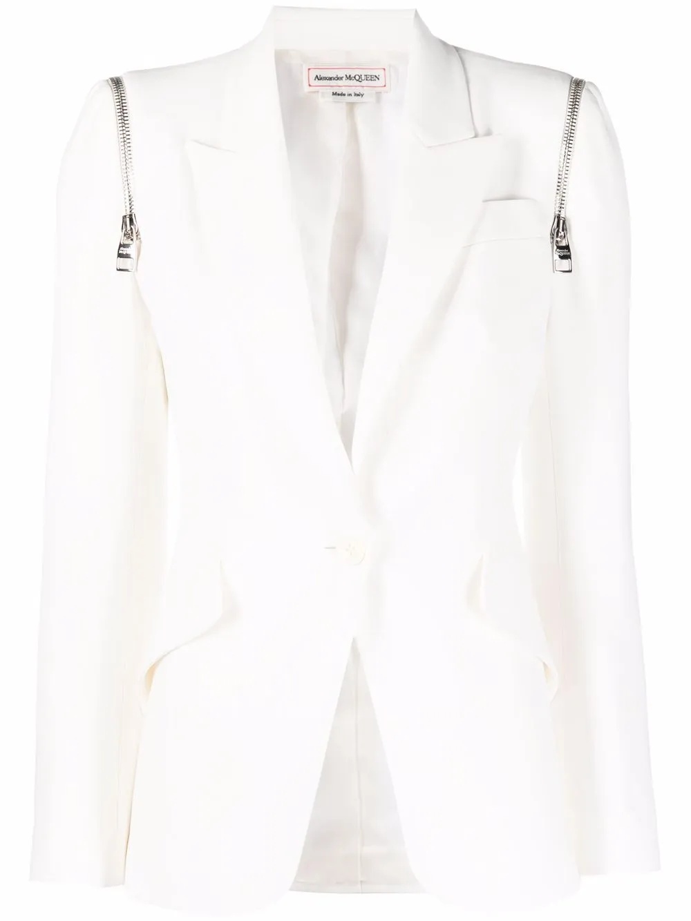 

Alexander McQueen blazer con detalle de cremallera - Blanco