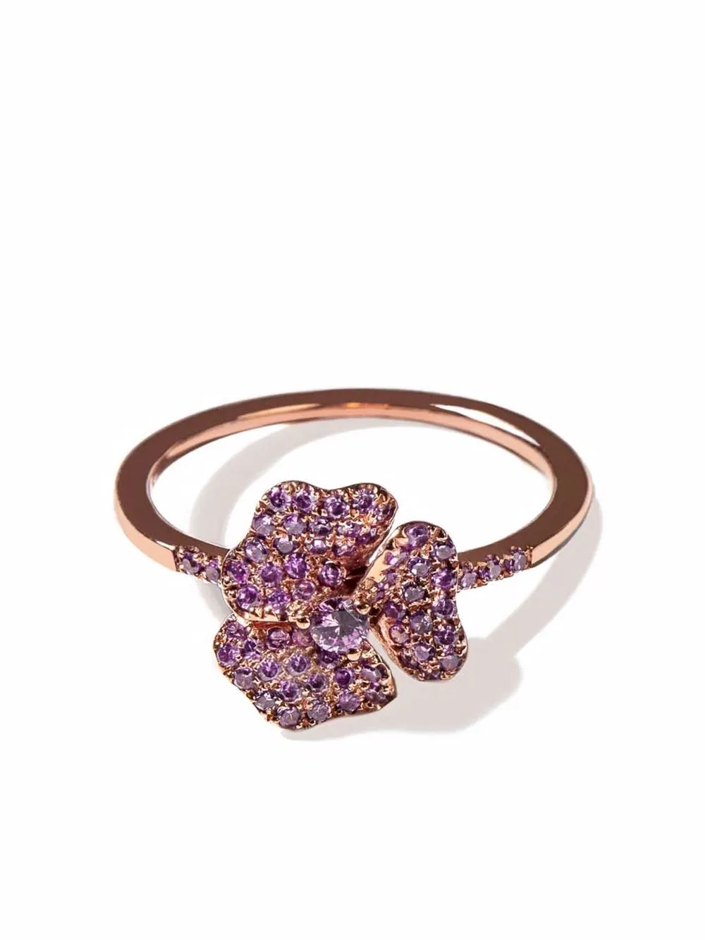 

AS29 18kt rose gold Bloom mini flower amethyst ring - Pink