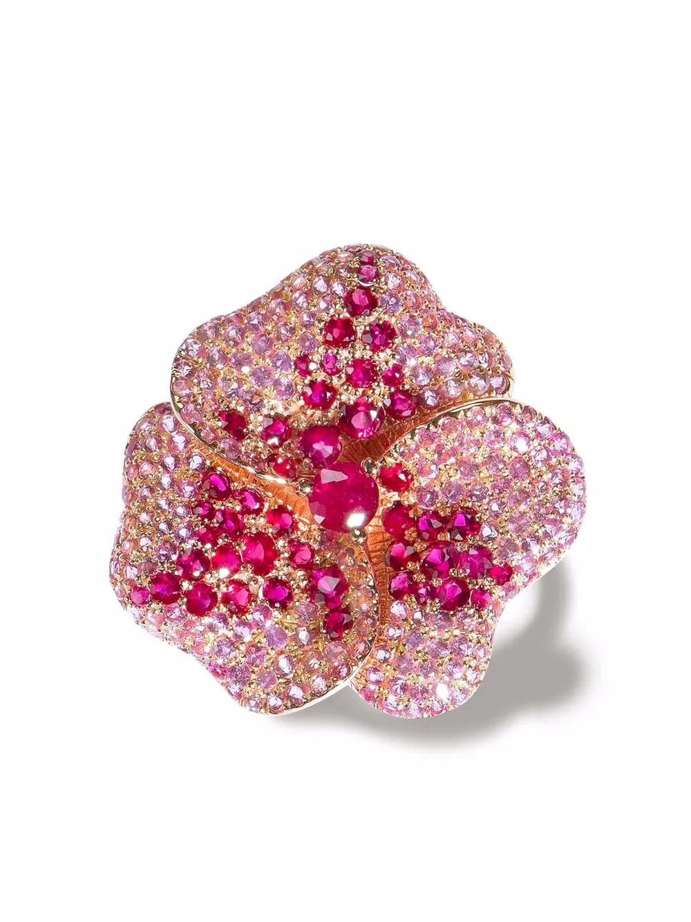 

AS29 anillo Bloom en oro rosa de 18kt con zafiro - Rosado