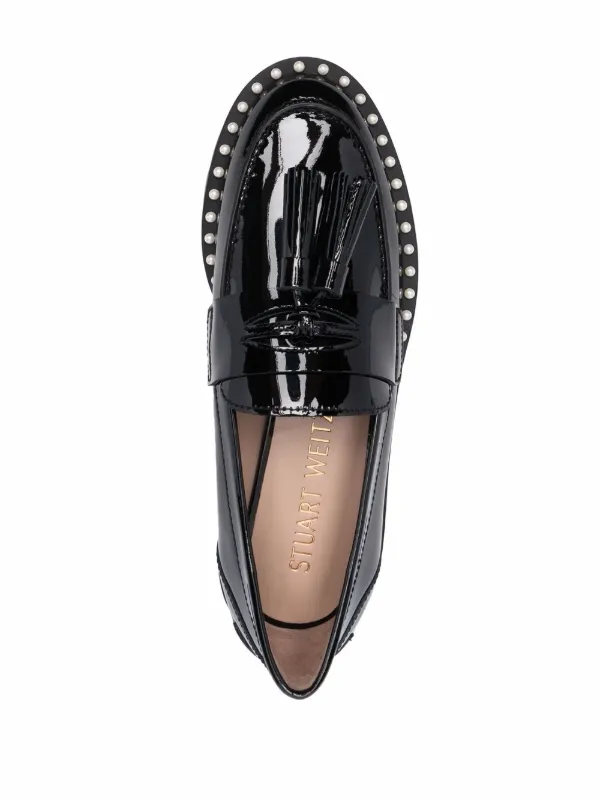 stuart weitzman patent leather loafers