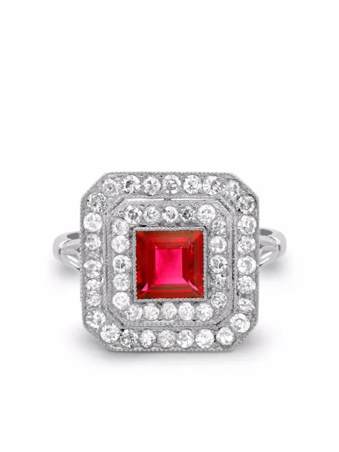 Pragnell Vintage pre-owned platinum Art Deco ruby and diamond ring