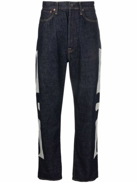 Kapital Okagilly bone-embroidered straight jeans