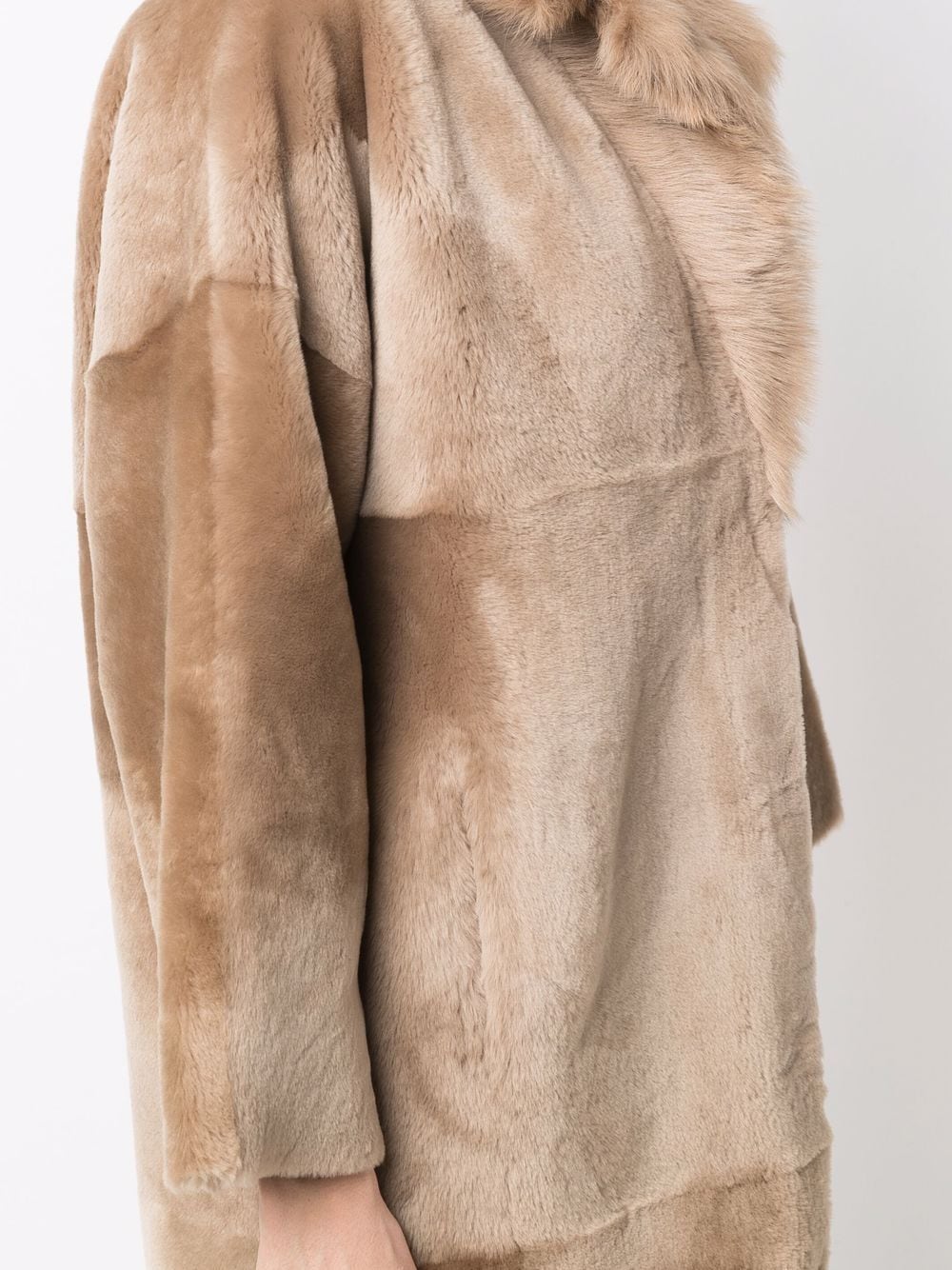 Shop Liska Reversible Single-breasted Shearling Coat In Neutrals
