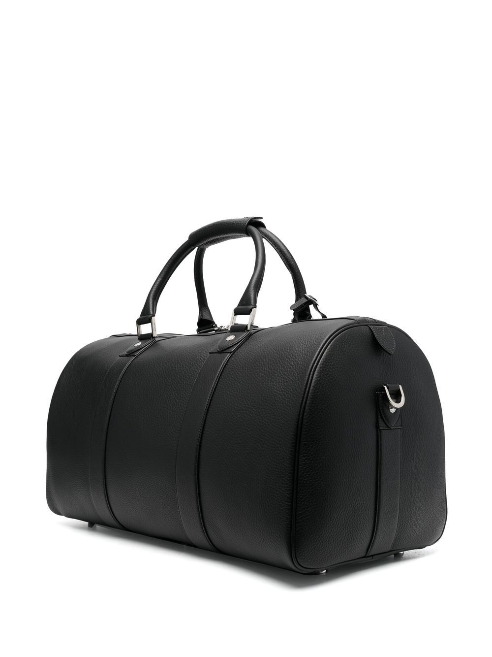Shop Aspinal Of London Boston Leather Holdall In Black