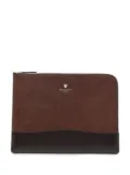 Aspinal Of London City leather laptop bag - Brown