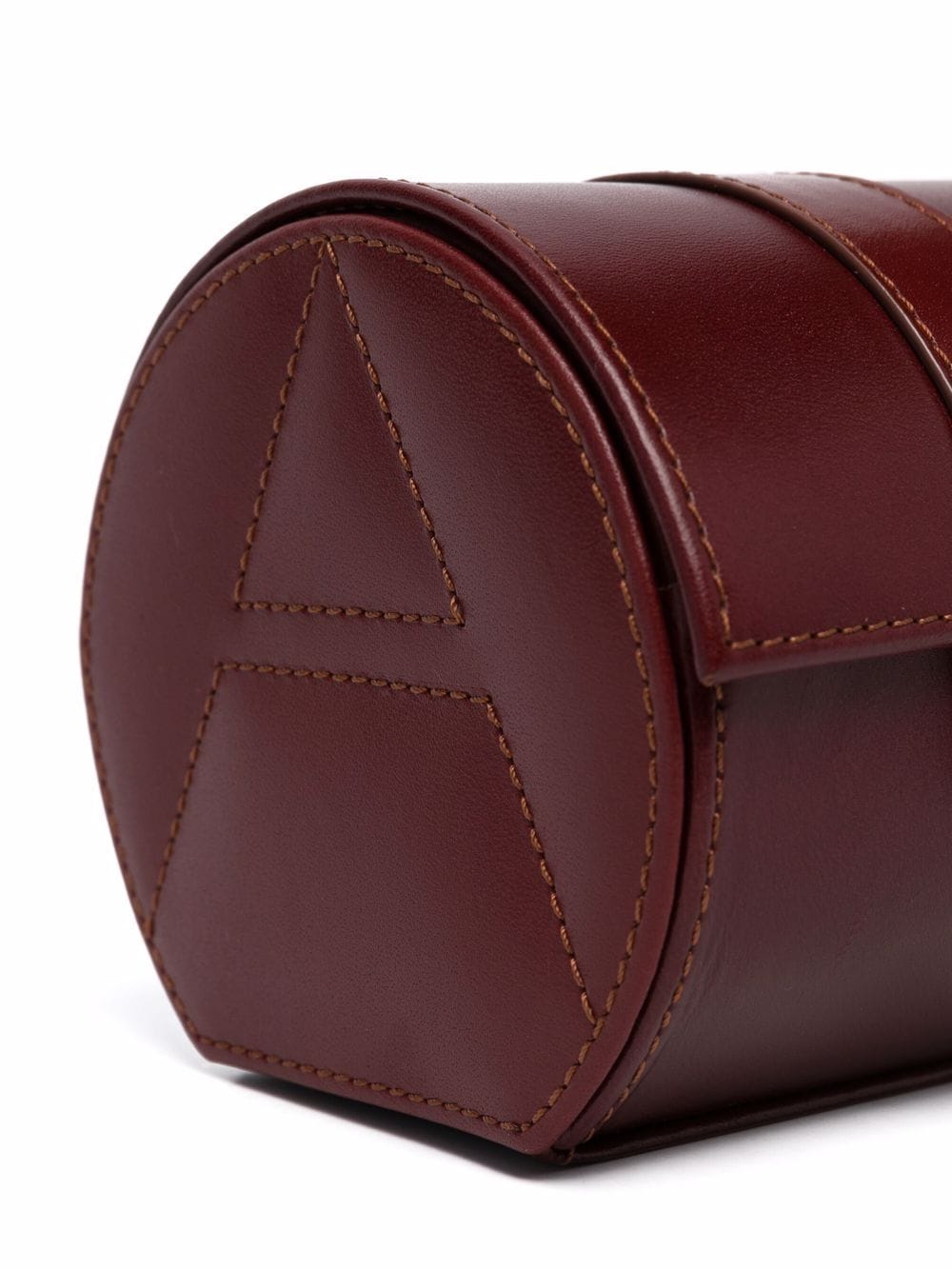 aspinal of london stitched logo watch case - brown